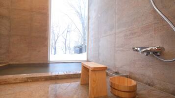 Luxury House, 2 Bedrooms | Bathroom | Separate bathtub and shower, spring water bathtub, free toiletries