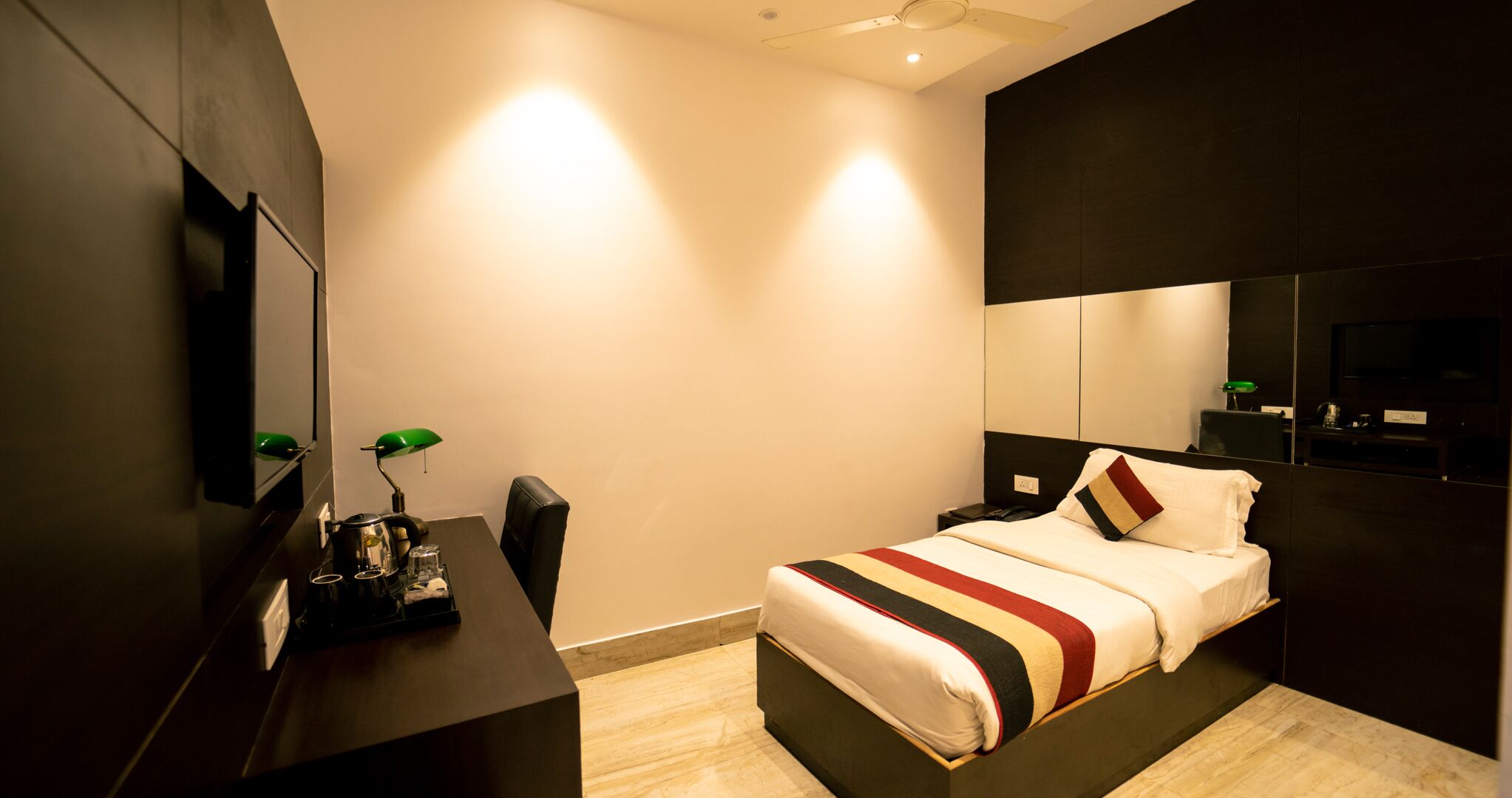 business room | individually decorated, individually furnished, desk, blackout curtains