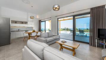 Apartment, 3 Bedrooms, Private Pool | Living room | Flat-screen TV