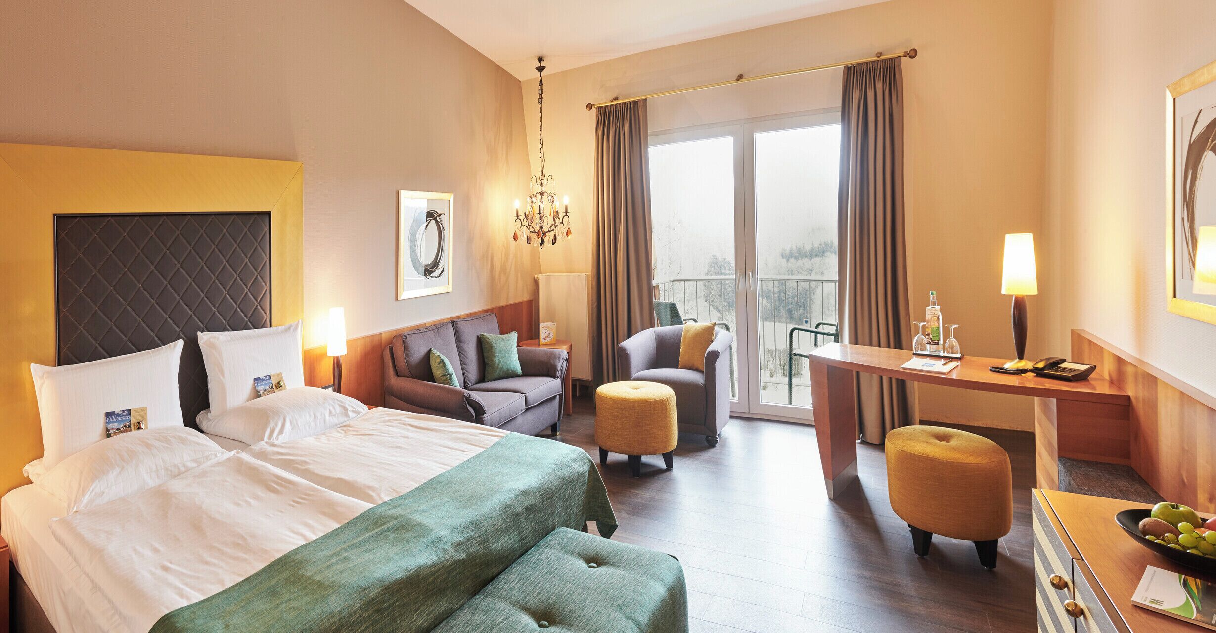 ห้องดีลักซ์ดับเบิล | 1 ห้องนอน, เครื่องนอนป้องกันสารก่อภูมิแพ้, มินิบาร์, ตู้นิรภัยในห้องพัก