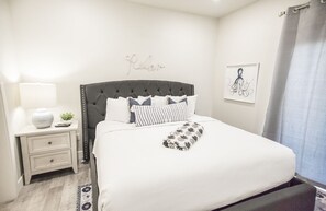 2 bedrooms, iron/ironing board, travel crib, internet
