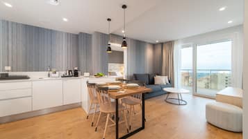 Superior Apartment, 2 Bedrooms, Terrace | Living room | 42-inch Smart TV with satellite channels, TV