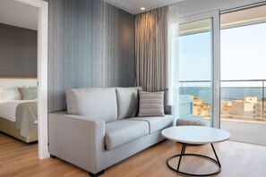 Premium Apartment, 2 Bedrooms, Terrace, Ocean View | Living room | 42-inch Smart TV with satellite channels, TV