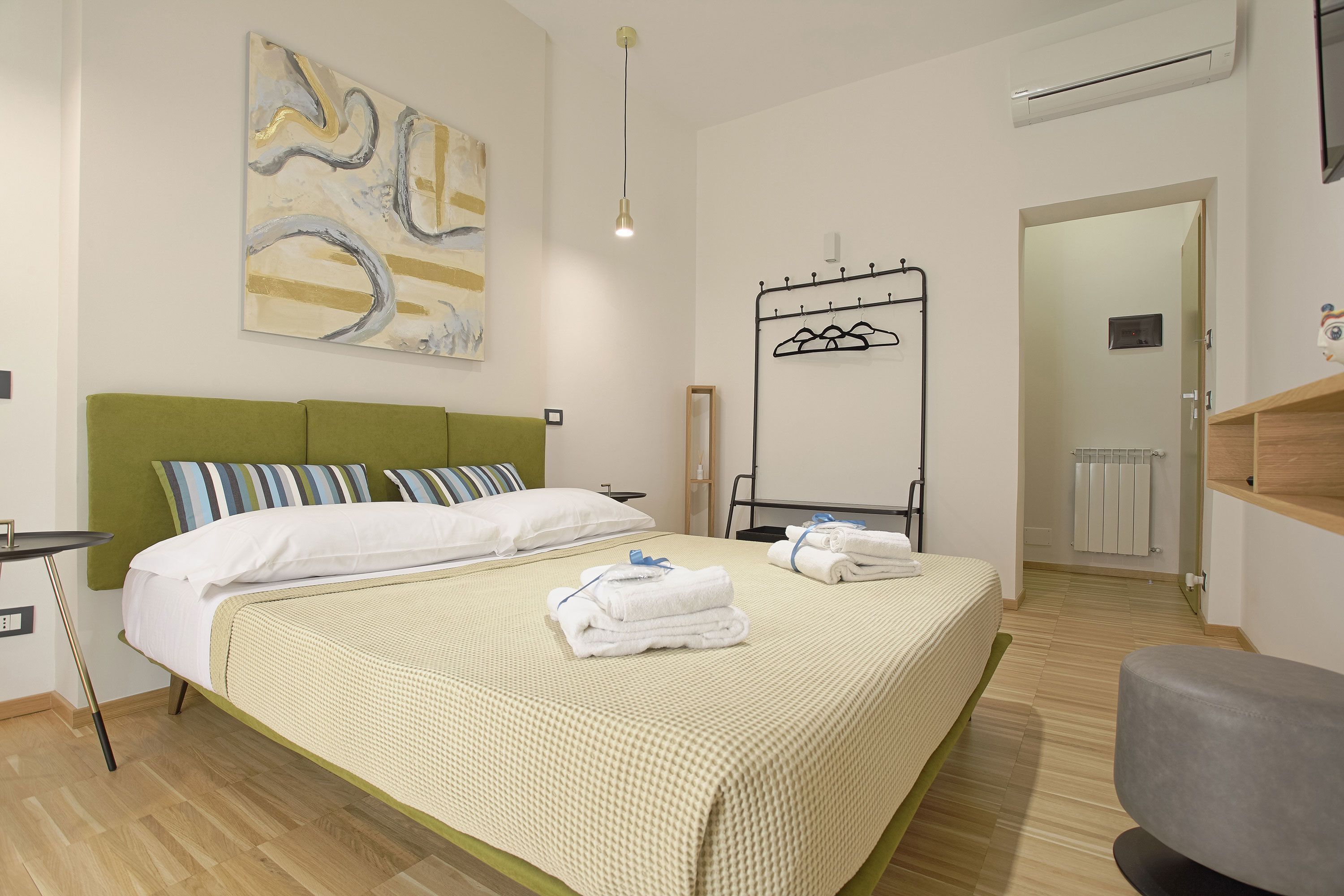 Premium bedding, desk, free WiFi, bed sheets