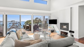 TV, fireplace, video game console