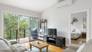 TV, DVD player, music library
