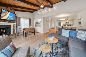 TV, fireplace, DVD player, offices