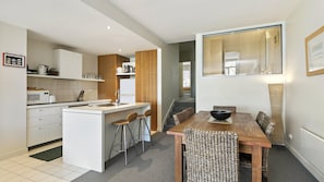 Fridge, microwave, dishwasher, toaster