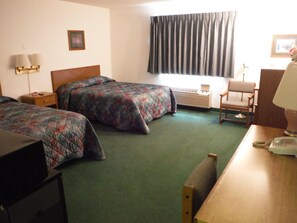 Basic Double Room, 2 Queen Beds, Non Smoking | Desk, blackout drapes, free WiFi, bed sheets