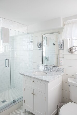 Shower, towels - Renovated Cottage off Main Street- Great Location (Nantucket)