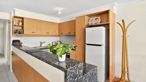 Fridge, microwave, dishwasher, toaster