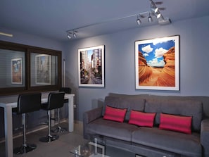 Smart TV, DVD player, books