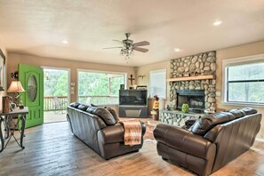 TV, DVD player, video library