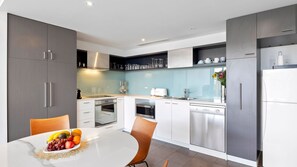 Fridge, microwave, dishwasher, toaster