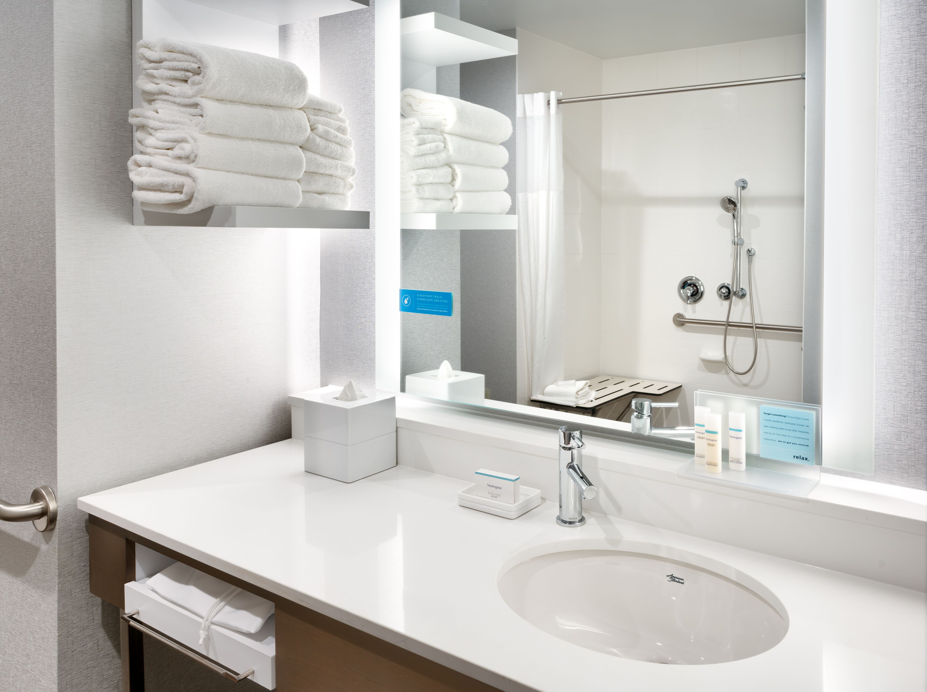 free toiletries, hair dryer, towels, soap