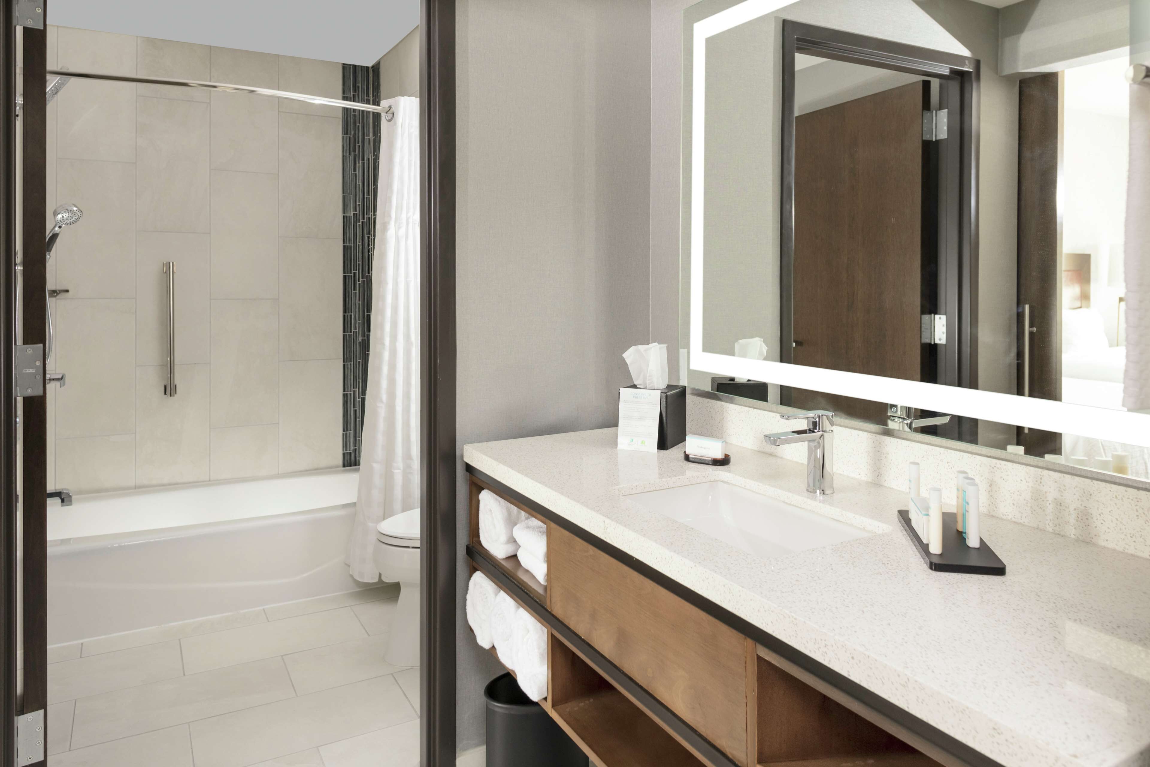 free toiletries, hair dryer, towels