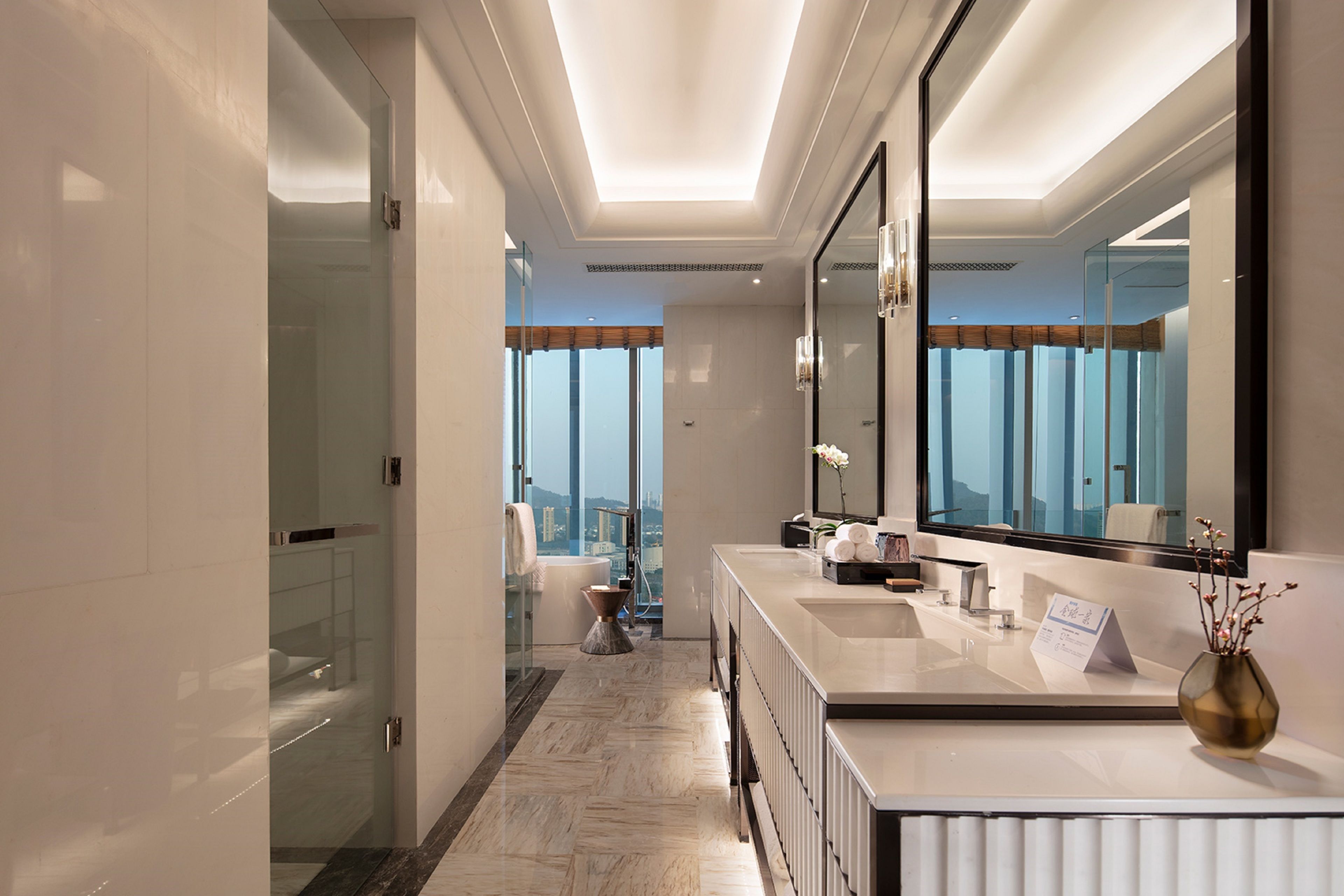 presidential suite, 2 bedrooms | bathroom | separate bathtub and shower, deep-soaking bathtub, rainfall showerhead