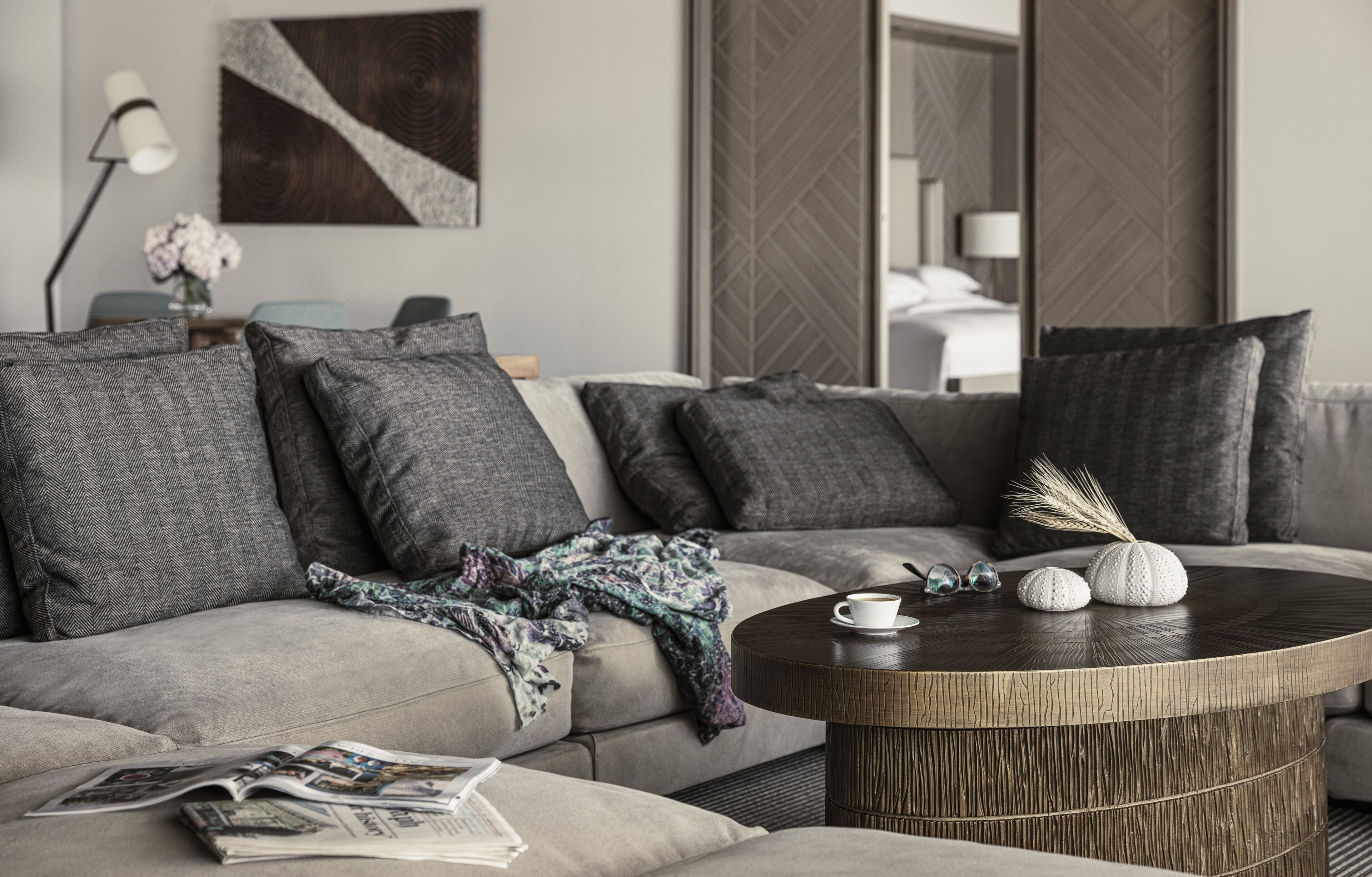 ithaafushi private island | living area | 65-inch flat-screen tv with cable channels, tv