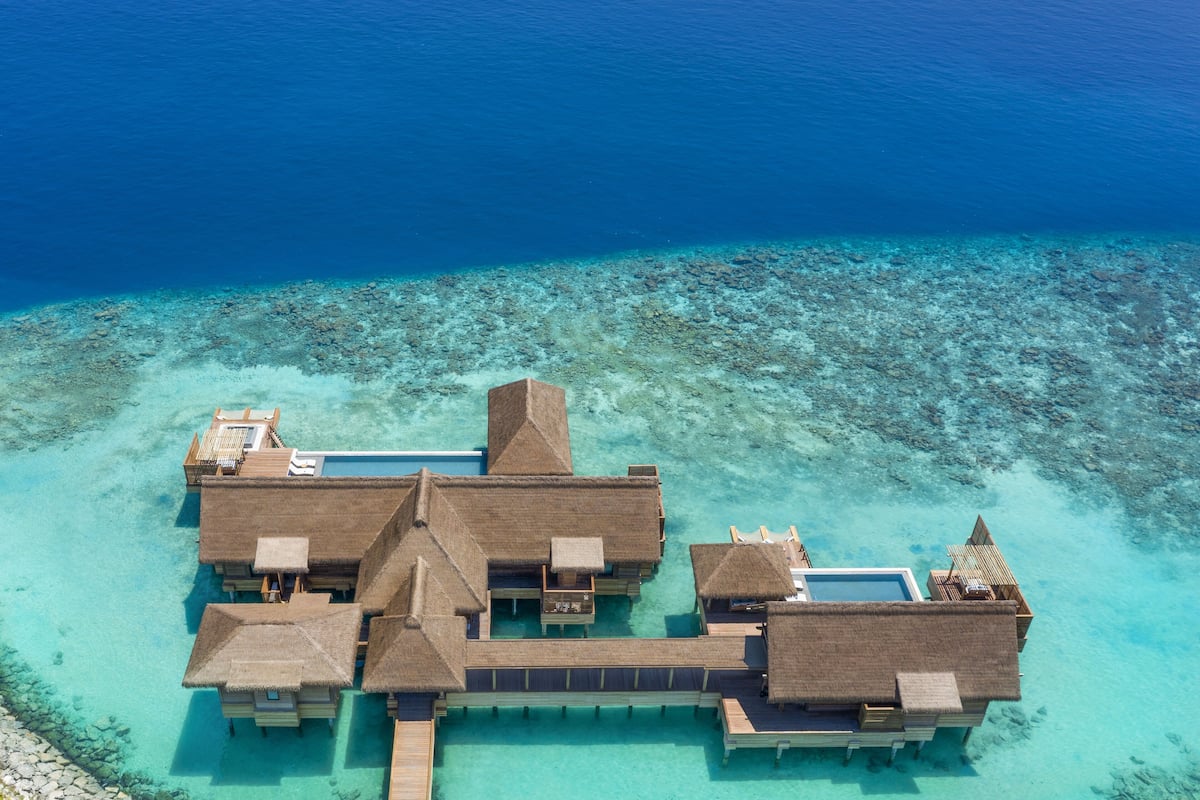 three bedroom overwater villa with two pools | view from room