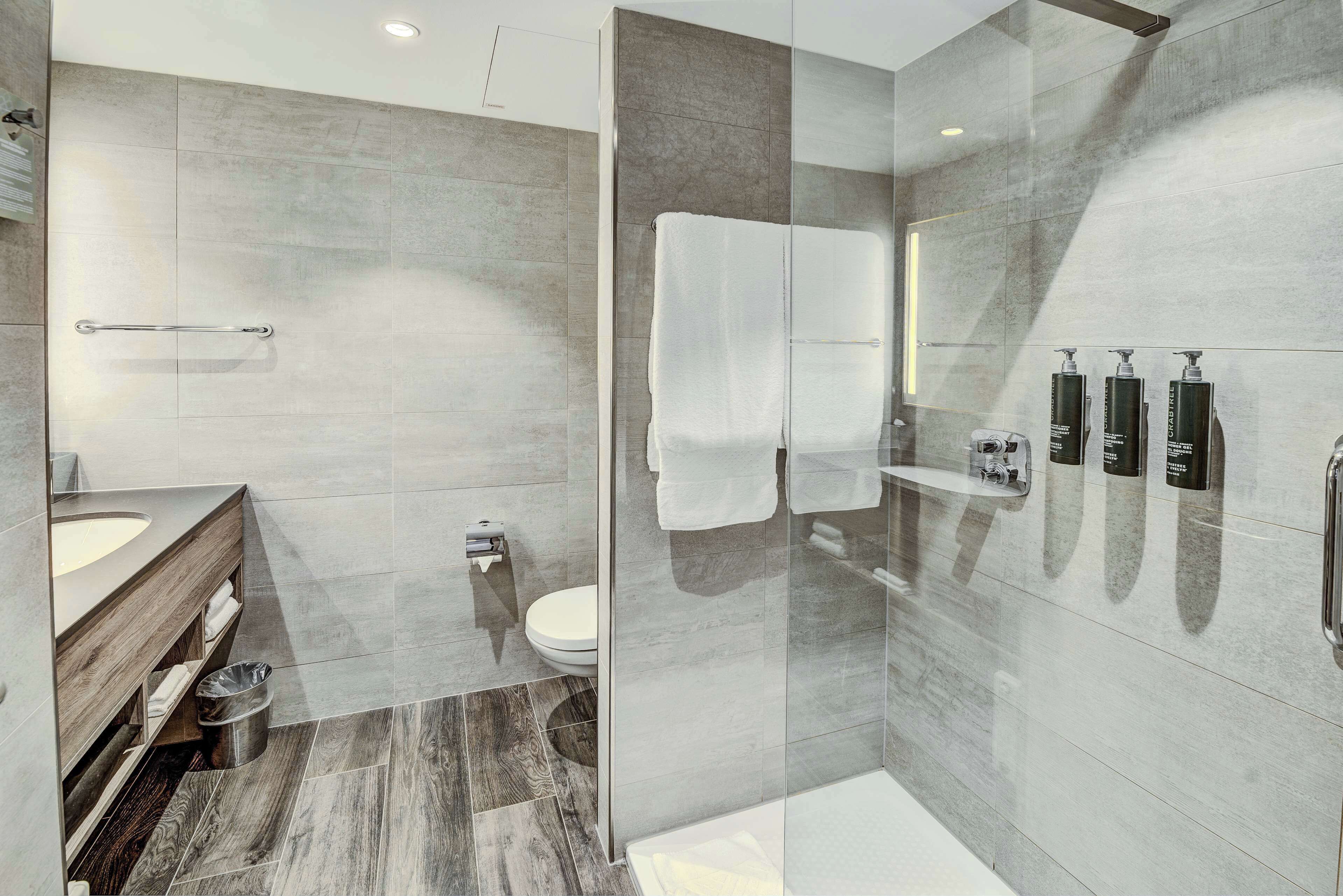 free toiletries, hair dryer, slippers, towels