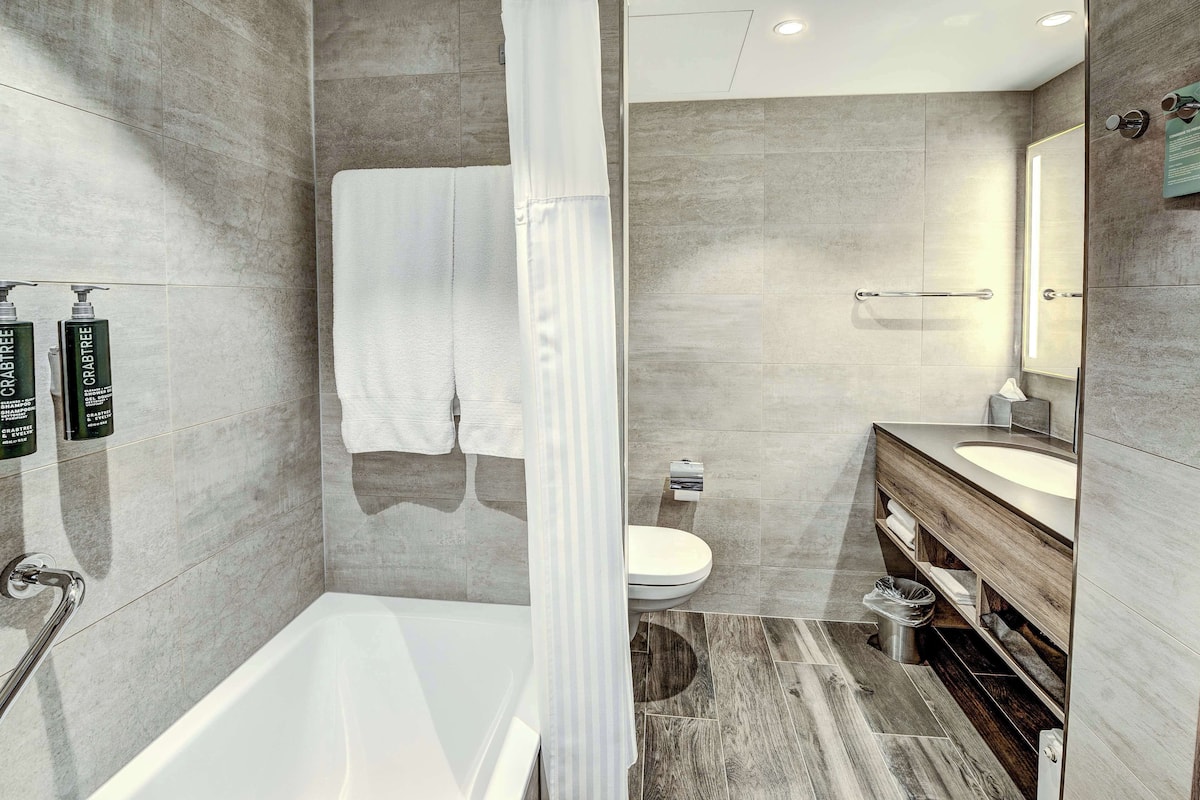 family room, 1 queen bed | bathroom | free toiletries, hair dryer, slippers, towels