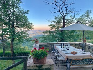 The terrace before pergola - and the views