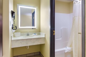 Suite, 1 King Bed, Non Smoking | Bathroom | Combined shower/tub, towels - Americas Best Value Inn & Suites Independence VA (Independence)