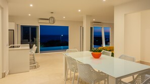 Dining - Luxury New Villa Casa-Bella Ocean View, Walk to Private beach, Pool, 8 Guests (Sint Willibrordus)