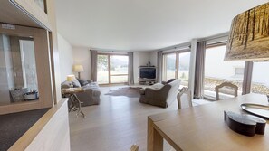 TV, DVD player, stereo