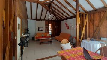LCD TV, DVD player, books, stereo