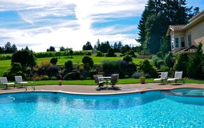 Pool view looking up to lawn.
