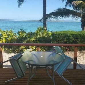 Economy Bungalow, 1 King Bed, Smoking, Sea View | Terrace/patio - Matenga Beach Bungalows (Rarotonga)