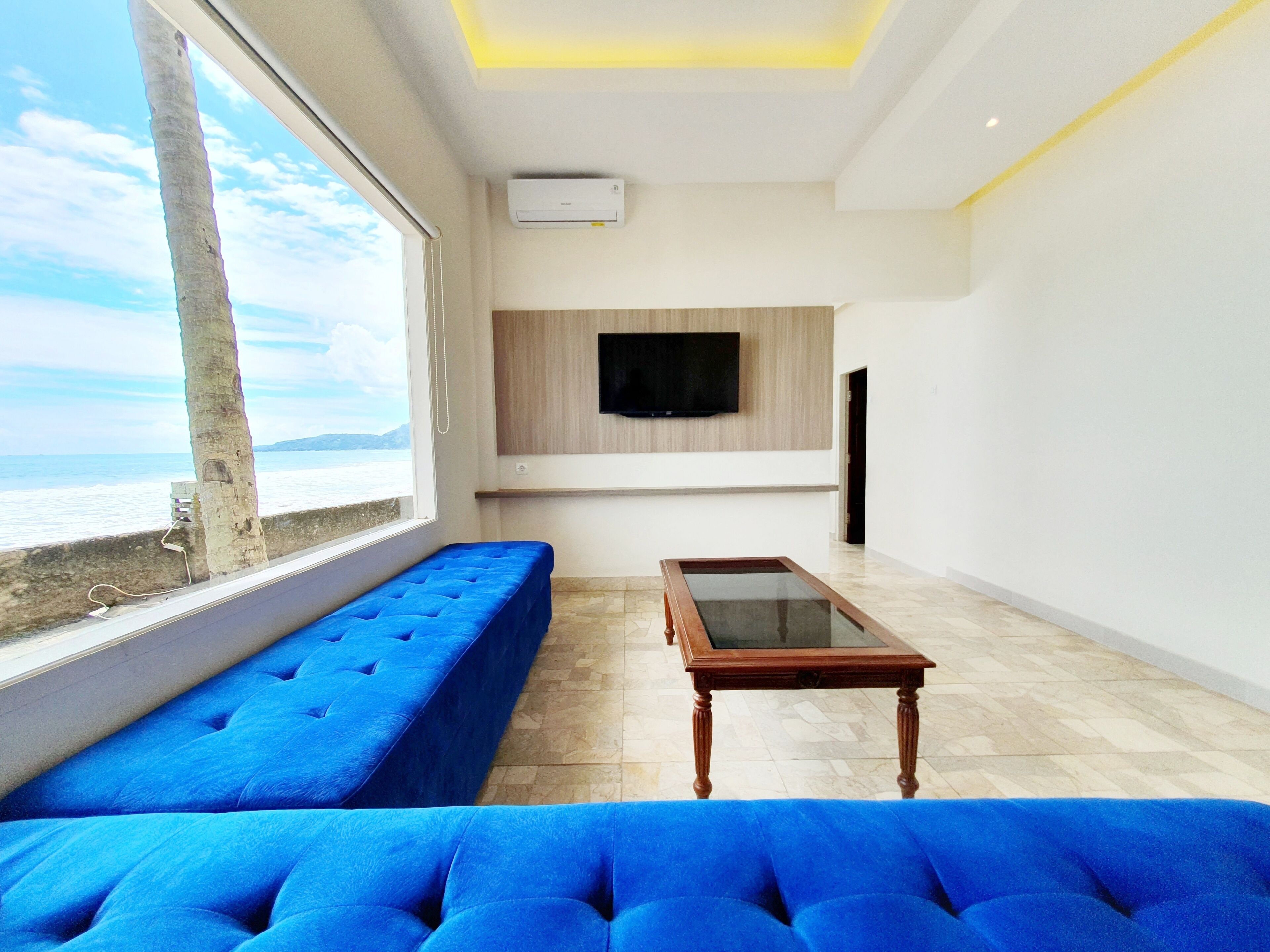 Familie driepersoonskamer, uitzicht op zee | Gratis wifi, beddengoed