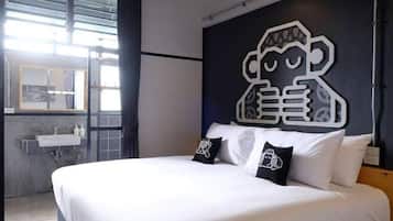 Premium bedding, blackout curtains, free WiFi, bed sheets