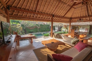 Villa, 2 Bedrooms (Bougenville) | Living area | Flat-screen TV - Ubud Serendipity Villa (Ubud)