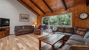 Smart TV, fireplace, DVD player, toys