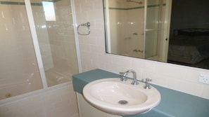 Combined shower/bathtub