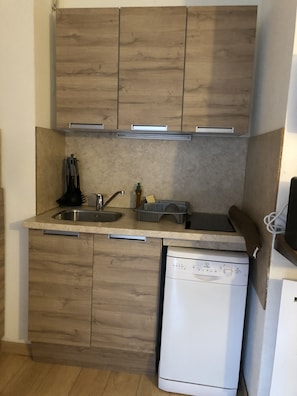 Fridge, microwave, stovetop, dishwasher