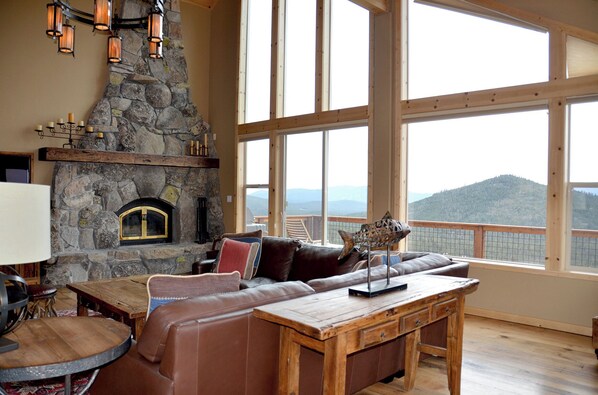 Smart TV, fireplace, DVD player, foosball