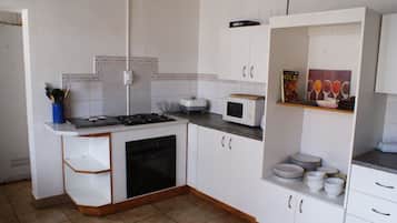 Full-sized fridge, microwave, oven, stovetop