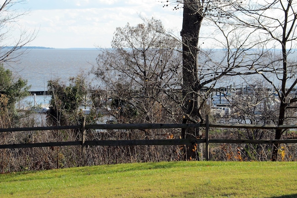 View the lovely James River from the living area and two of the three bedrooms.
