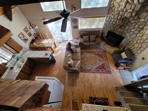Smart TV, fireplace, DVD player, video library