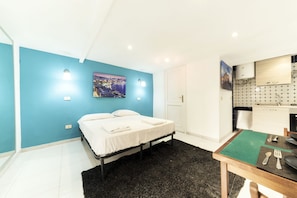 Lägenhet Basic - 1 queensize-säng | Barnsängar, gratis wi-fi och sängkläder