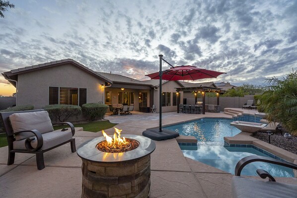 Outdoor pool, a heated pool