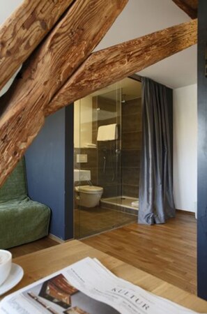 Shower, hair dryer, towels - OX Hotel Café Bar Restaurant (Heitersheim)