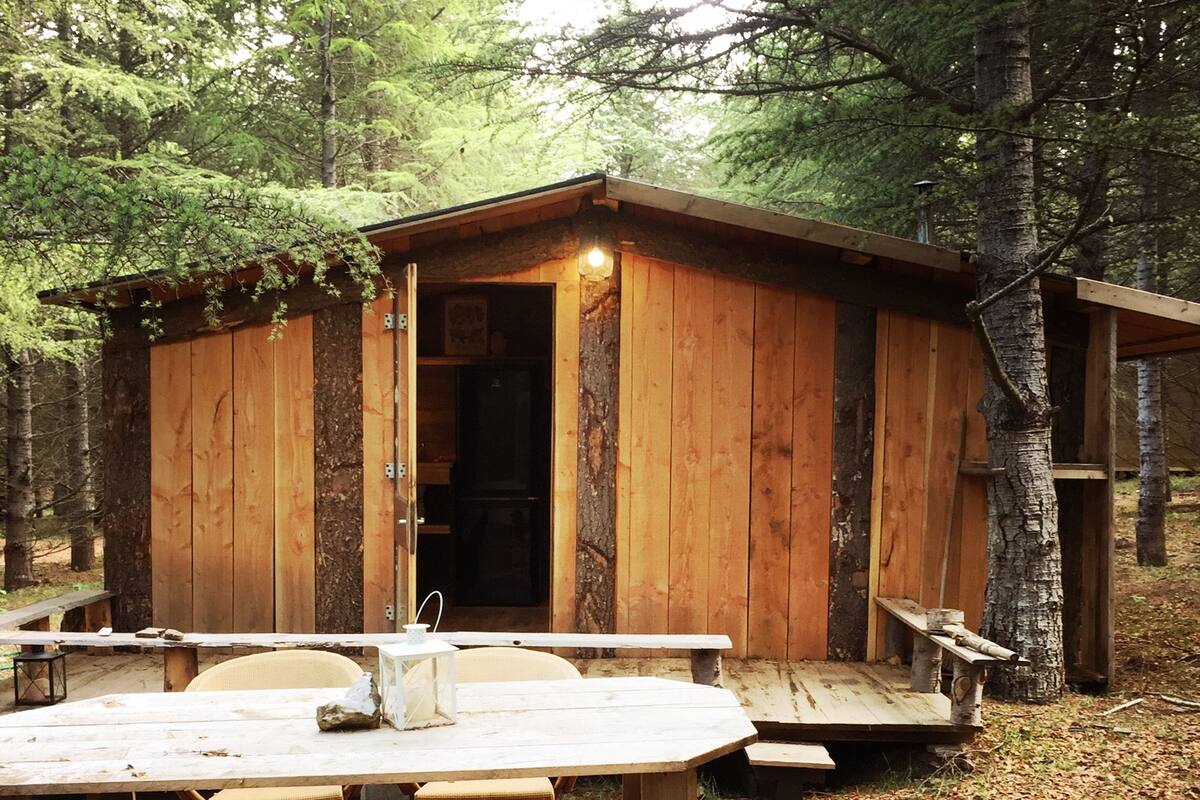 Cabane Supérieure, 1 grand lit et 1 canapé-lit, vue jardin | Terrasse/Patio