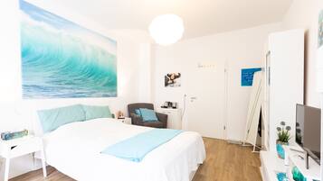 Individually decorated, individually furnished, iron/ironing board