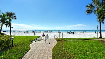 Plage, chaises longues