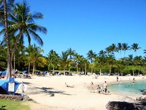 Sun-loungers, beach towels