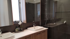 Shower, hair dryer